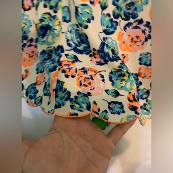Coincidence & Chance Womens Scallop-Hem Floral Shift Dress Polyester Size Small - Picture 6 of 7